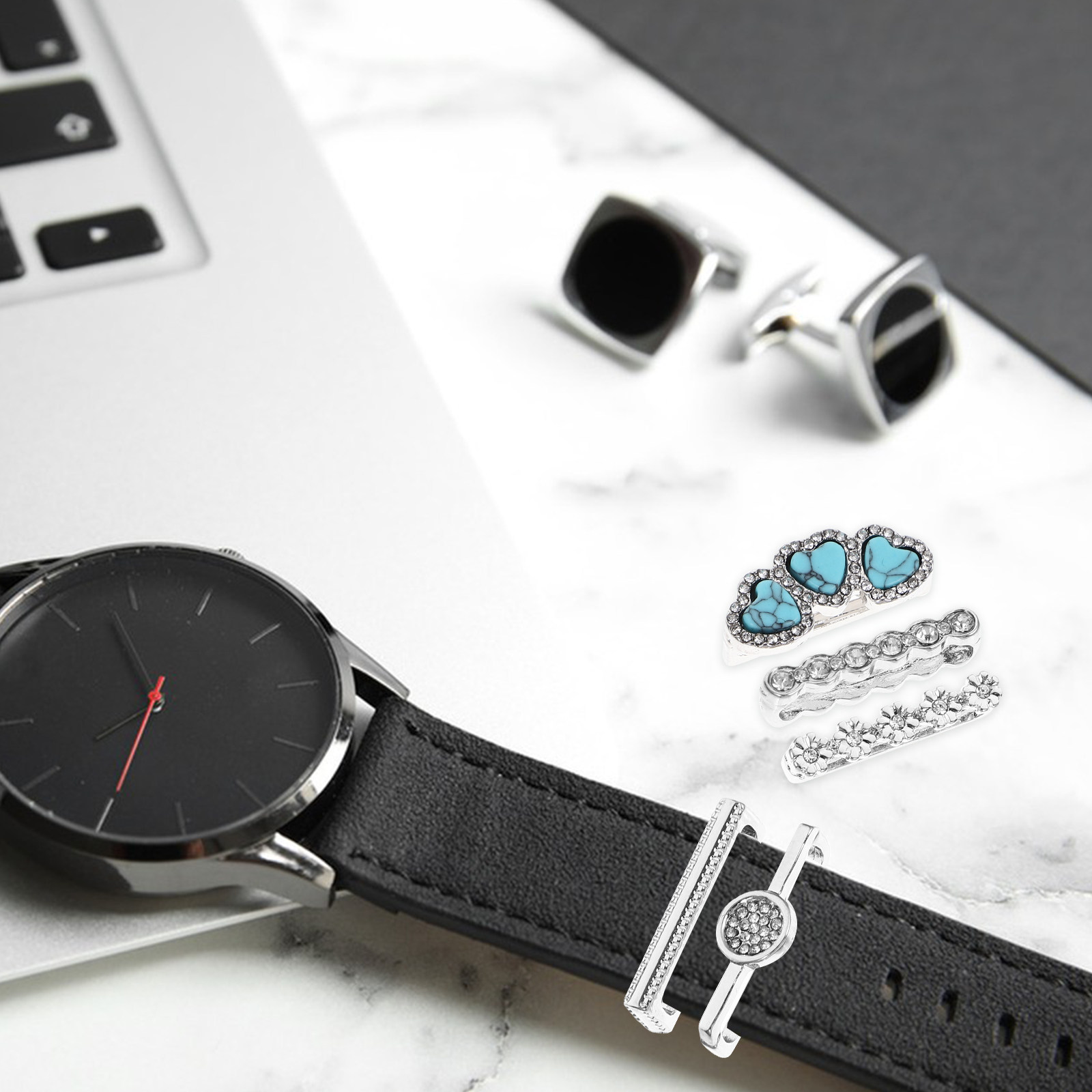 Smartwatch - 5-delige premium legering horlogeband ring charms,