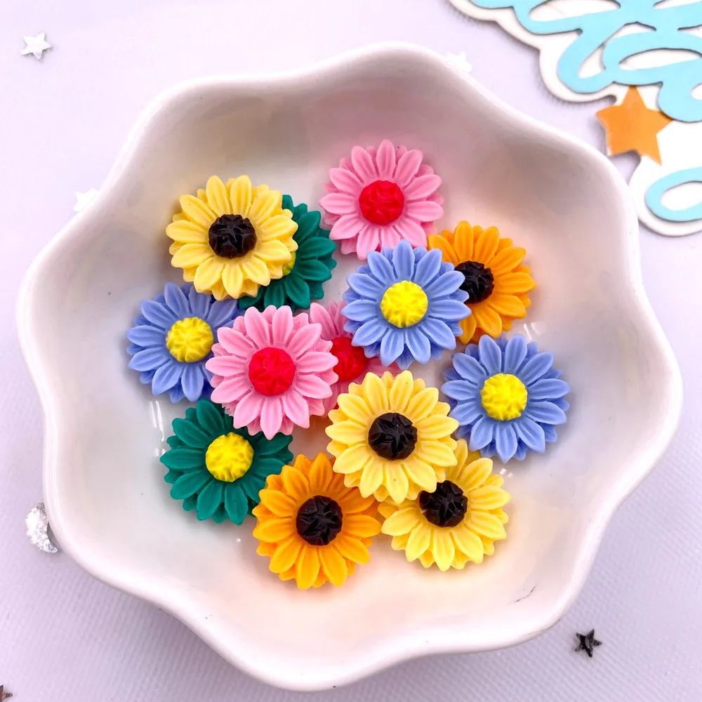 Paradise Jewelry & Watches Llc - 30 Stuks Hars Kleurrijke 15Mm Zonnebloem