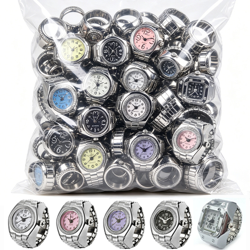 Vintage Jewelry Watches Women - Vintage zilveren mini punk horloges ringen