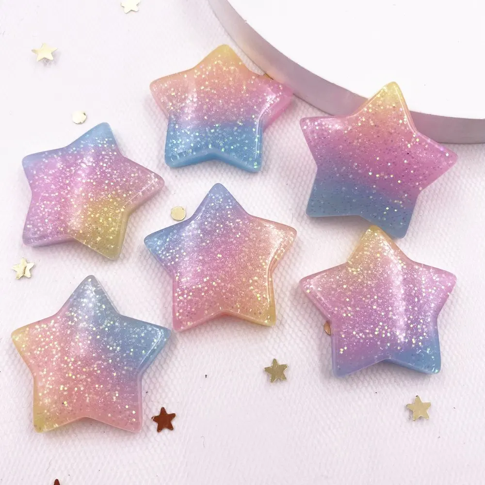 Paradise Jewelry & Watches Llc - 10PCS Glitter Kawaii Hars Kleurrijke 25mm