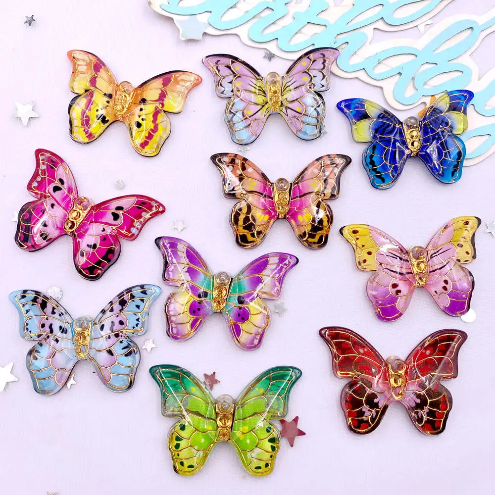 Paradise Jewelry & Watches Llc - 10 stks Kleurrijke Mooie Vlinder Beeldjes