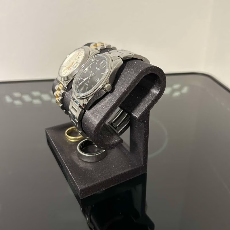 Jewelry Box Watches Bracelets - Dubbele horloge- en sieradenstandaard, geborstelde tafelbladorganizer,