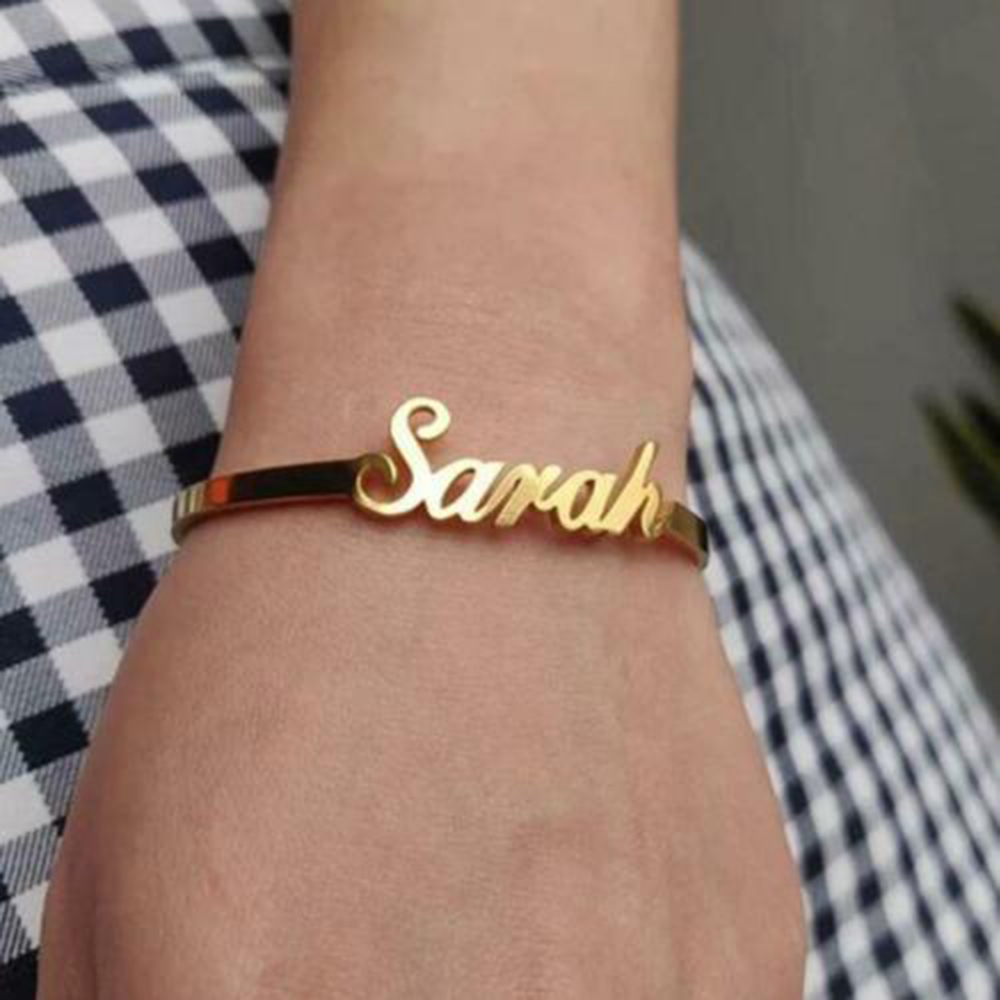 Cuff Bangle Bracelet - Gepersonaliseerde Aangepaste Naam Manchet Armbanden Bangles