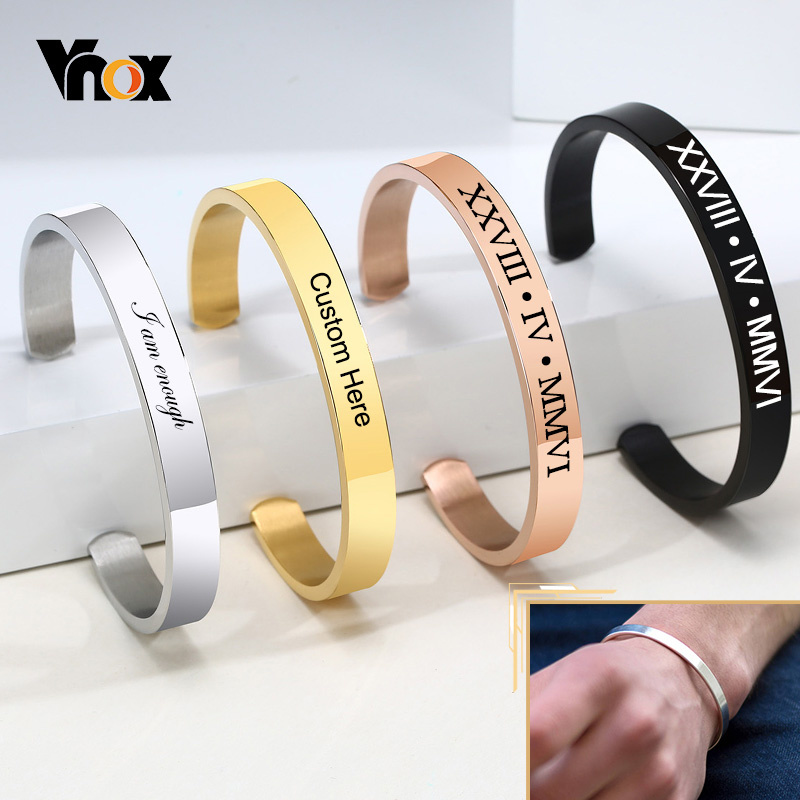 Vnox Dropshipping Aangepaste B - Cuff Bangle Bracelet recensie en prijs