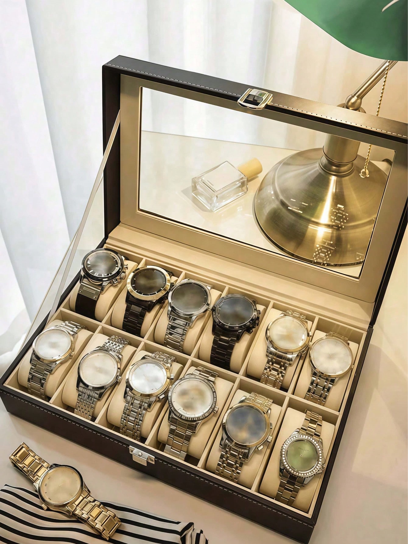 Leren horlogedoos met slot, gr - Jewelry Box Watches Bracelets recensie en prijs