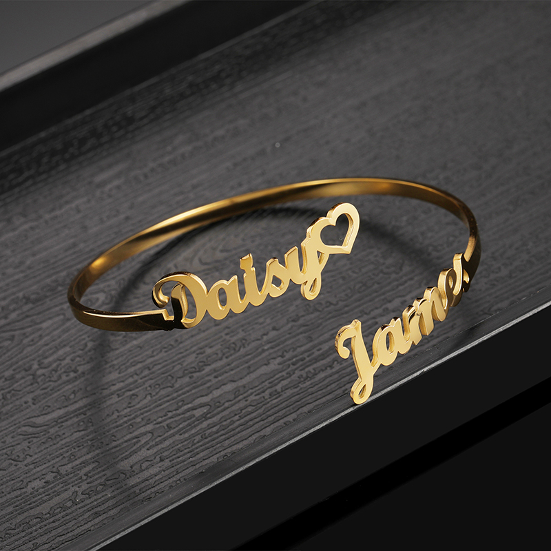 Aangepaste 2 Namen Armband Gep - Cuff Bangle Bracelet recensie en prijs