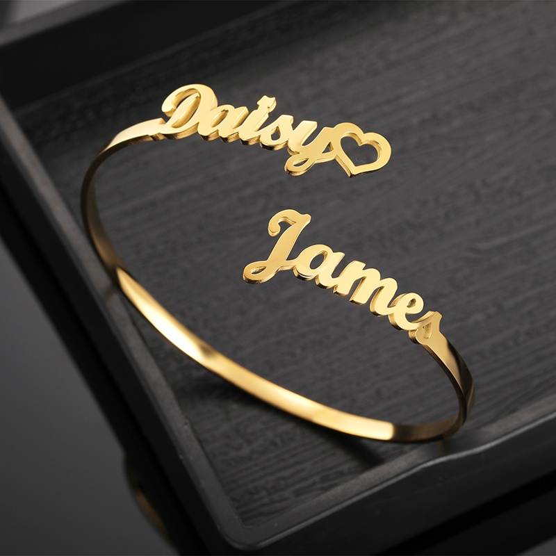 Aangepaste 2 Namen Armband Gep - Cuff Bangle Bracelet recensie en prijs