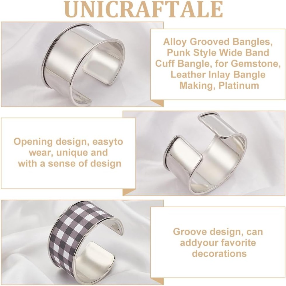 2 stks Platina Gegroefde Armba - Cuff Bangle Bracelet recensie en prijs